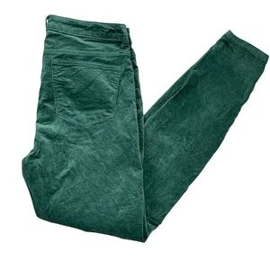 Vineyard Vines 6 Emerald Green High Rise Skinny Cotton‎ Bledn Velvet Feel Pants
